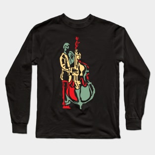 Abstract Colorful Bass Musician Long Sleeve T-Shirt